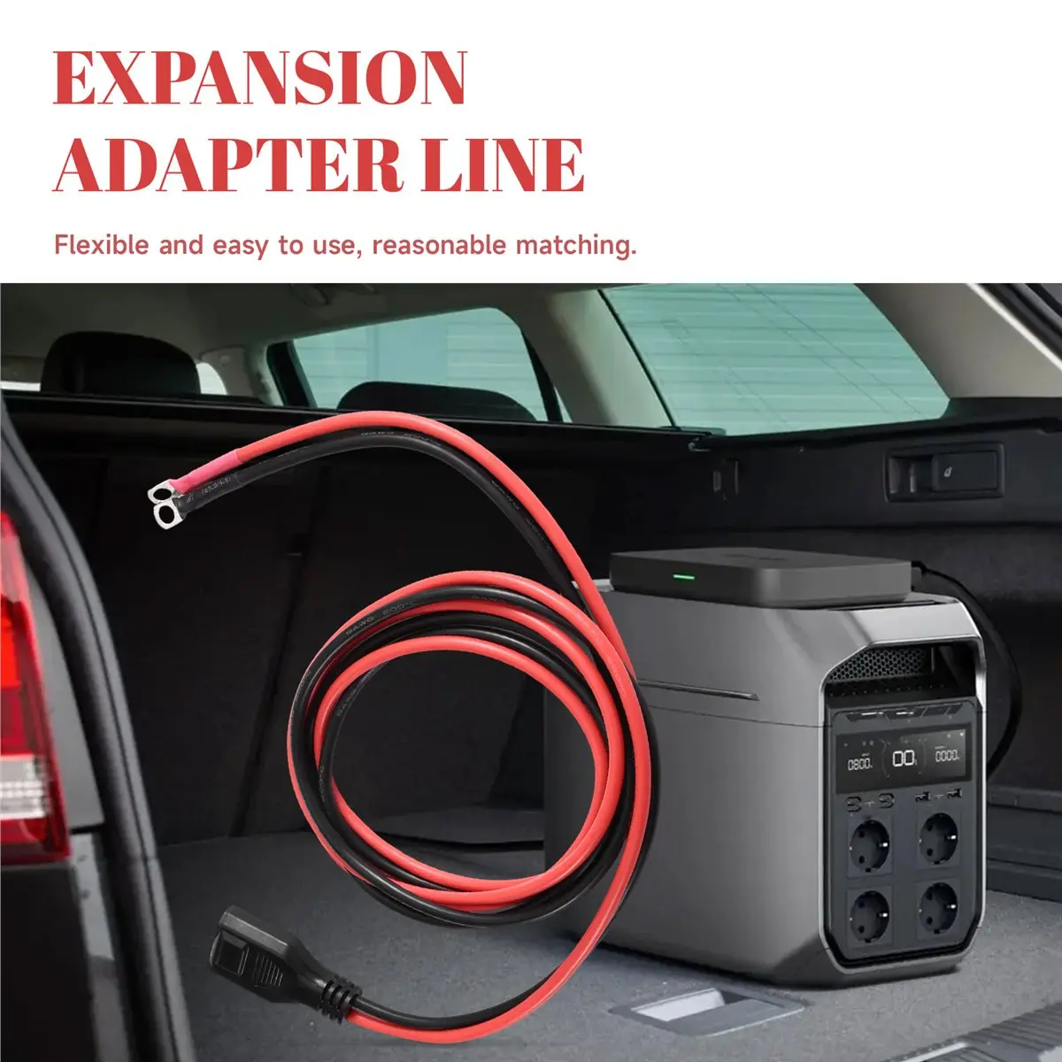 50A Extension Cable 8AWG,Expansion Adapter Cable for , for Additional Battery Cable 2m
