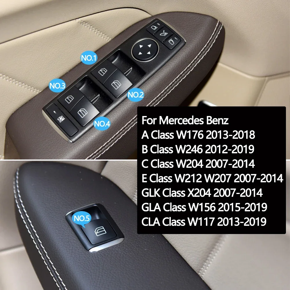 Complete Car Window Switch Button Cover Cap For Mercedes Benz A B C E GLK GLA CLA W176 W246 W204 W212 X204 W156 W117 A2049055402