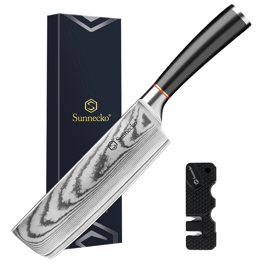 

Sunnecko 7-дюймовый японский нож Накири, 67 слоев VG10, дамасская сталь, нож шеф-повара, режущий нож, кухонные инструменты, ручка из АБС-пластика