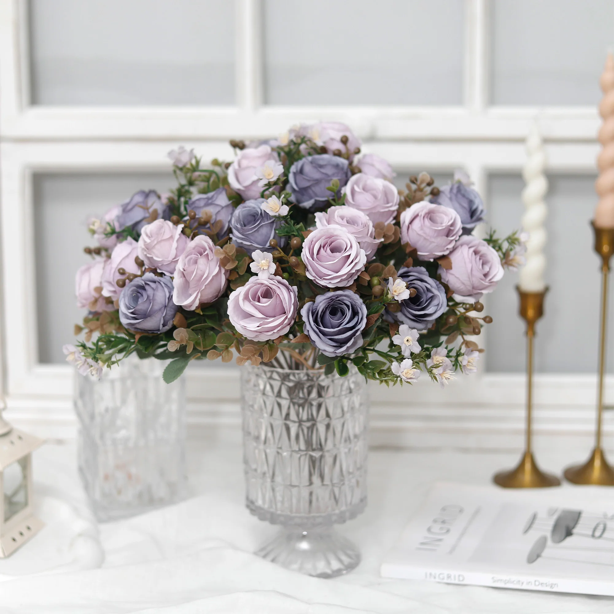 الخريف الزفاف الديكور الزهور الاصطناعية الحرير الورد وهمية العروس باقة المنزل حديقة غرفة الجدول داخلي في الهواء الطلق زينة عيد الميلاد #3