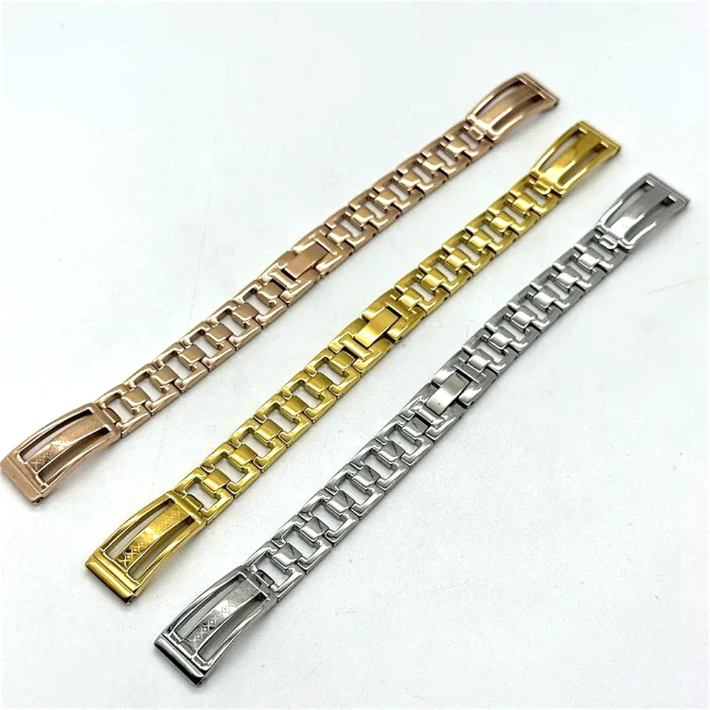 

Lady Solid Stainless steel WatchBand Watch Strap women wristband Bracelet 10 12 14mm Watch Accessories