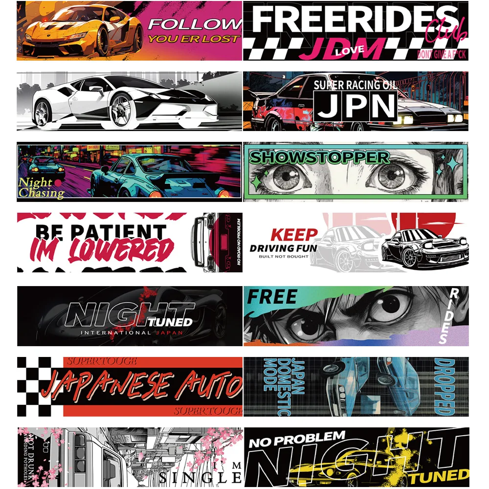 

15/30Pcs Cool Racing Car Labels Jdm Stickers Decals for Laptop Wall Skateboard Bike Motorcycles Helmet Car Graffiti Sticker Toys