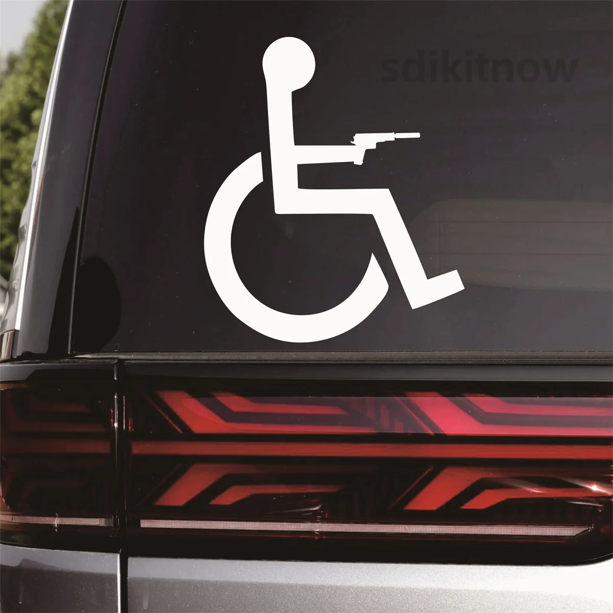 Waterproof Vinly New Funny Car Disabled Sign Disability Parking lot Decal Sticker Styling Windows Door Decoration Accessories