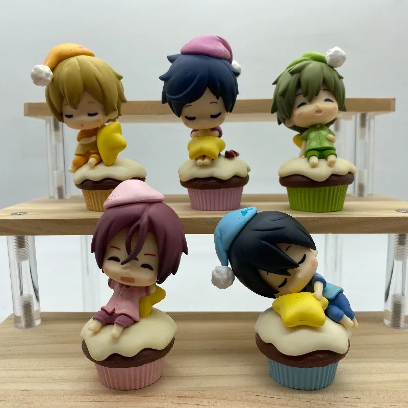 Free! Iwatobi Swim Club Action Figures Haruka Nanase Makoto Tachibana Nagisa Hazuki Chibi Figure Desk Decor Tabletop