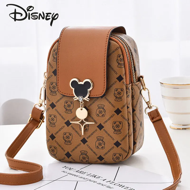 Disney Mickey New Women\'s Zero Wallet Fashion High Quality Girls\' Crossbody Bag Classic Casual Versatile Women\'s Mobile Bag