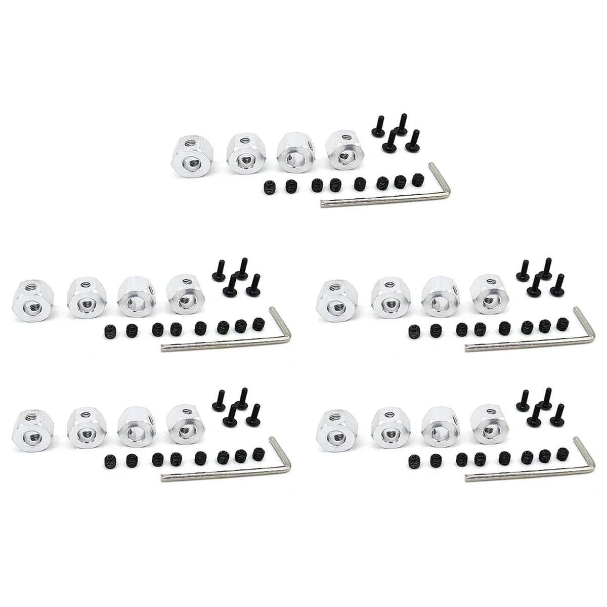 

A72Z 20PCS 5mm to 12mm Metal Combiner Wheel Hub Hex Adapter for D12 C14 C24 C34 MN D90 D91 MN99S RC Car Upgrade Parts,