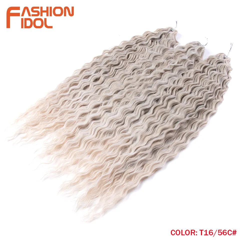 Ariel Hair Synthetisch Twist Gehaakt Krullend Haar 24 Inch Watergolf Vlechthaar Ombre Blond Bruin Diepe Golf Vlechthaarverlenging - afbeelding 1