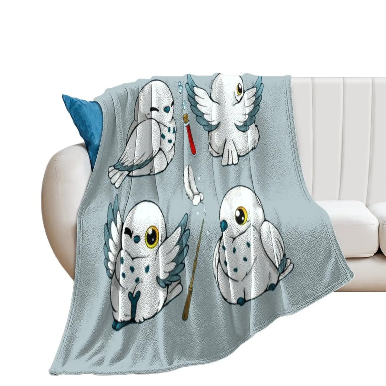 

cute n white owls Throw Blanket Camping Thin Blankets