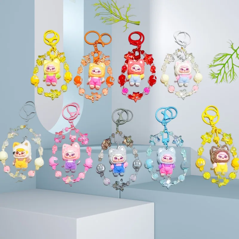 

1PCSNew cute beaded charm keychain for mobile phone, necklace-style pendant, friendship keychain for girls