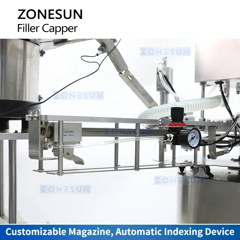 ZONESUN Spout Pouch Filling and Capping Machine with Cap Feeder Spout Bag Filler Capper Monoblock Gear Pump Servo Motor ZS-SVFC1