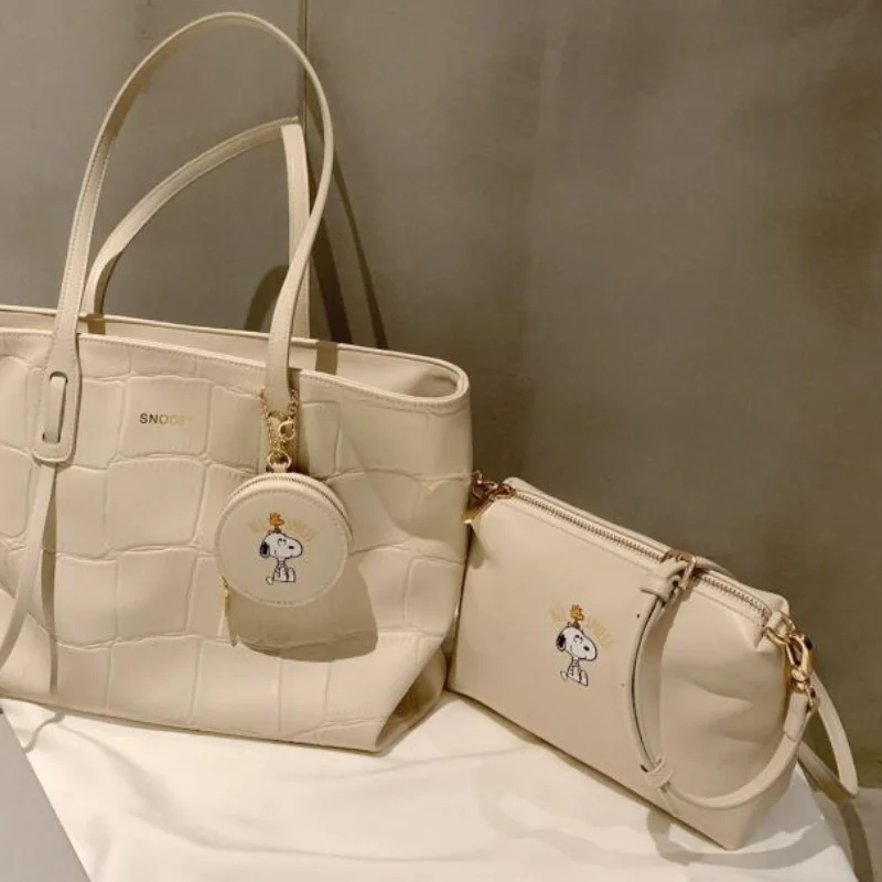 Lady Shoulder Bag New Women\'s Bag Fashion Retro Korean PU Leather High Capacity Temperament White 3pcs Trend Versatile Tote Bags