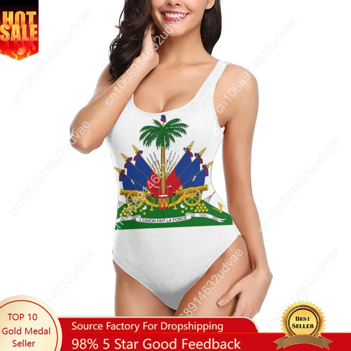Haiti Coat Of Arms sexy Bikinis Women Swimsuit Low Waist quick drying Women summer vacation bathing suit SwimSuit M1
