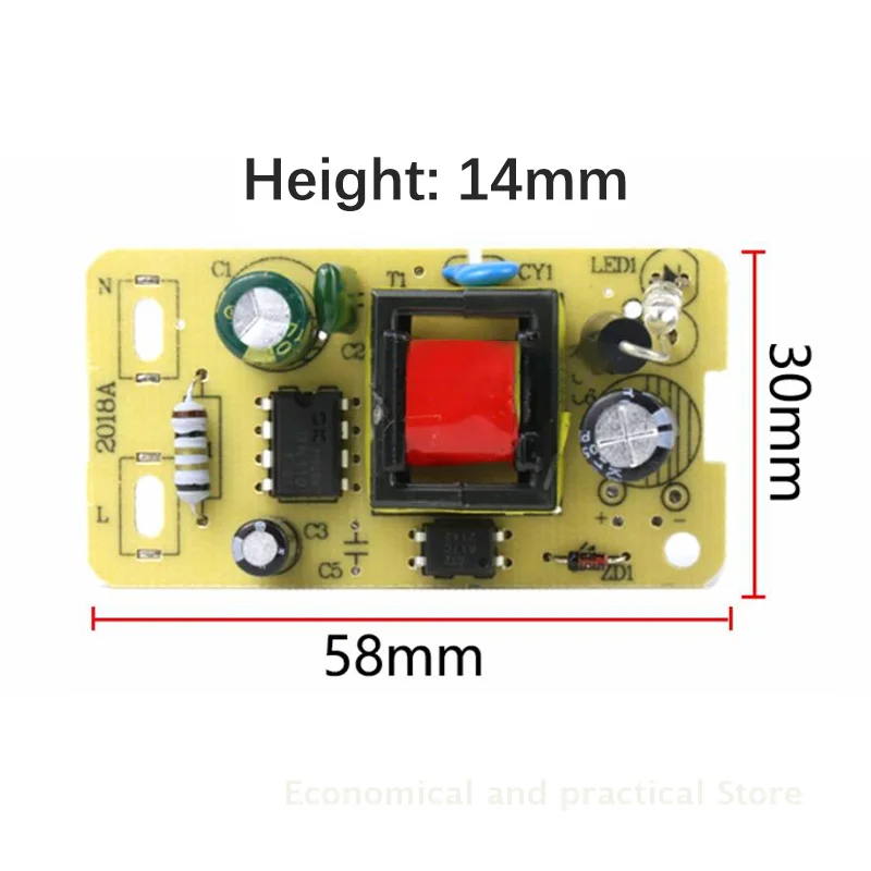 1szt 5V 2A Adapter AC 220V do DC 5V Moduł zasilacza impulsowego Step-Down Płytka drukowana