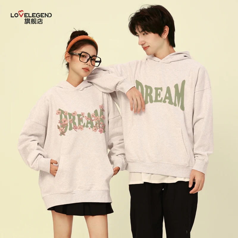 DREAM Letter Pattern Couple hoodies 2024 New Loose Casual Hooded Sweatshirts