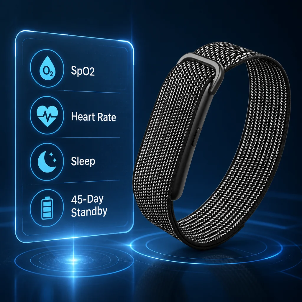 Wholesale DS500 Screenless Smart Bracelet Health Monitoring Fitness Tracker 24h Heart Rate SpO2 Sleep Monitoring OEM Smart Band