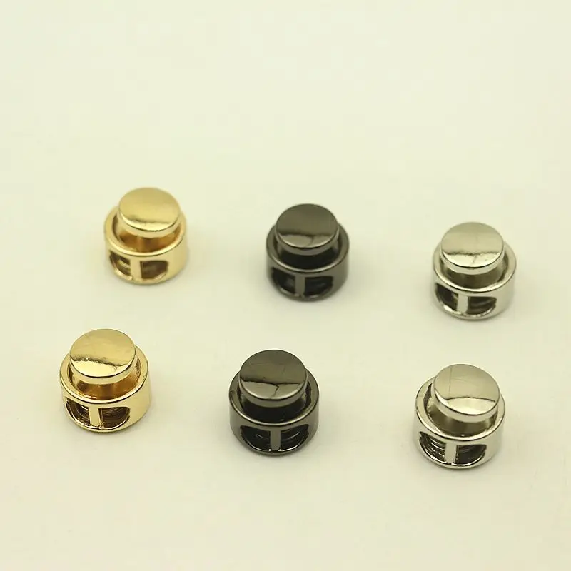 

5Pcs Metal Strap Spring Stopper Double Hole Adjust Cord Lock Rope Fixed End Snap Button Decor Buckles DIY Sewing Accessories