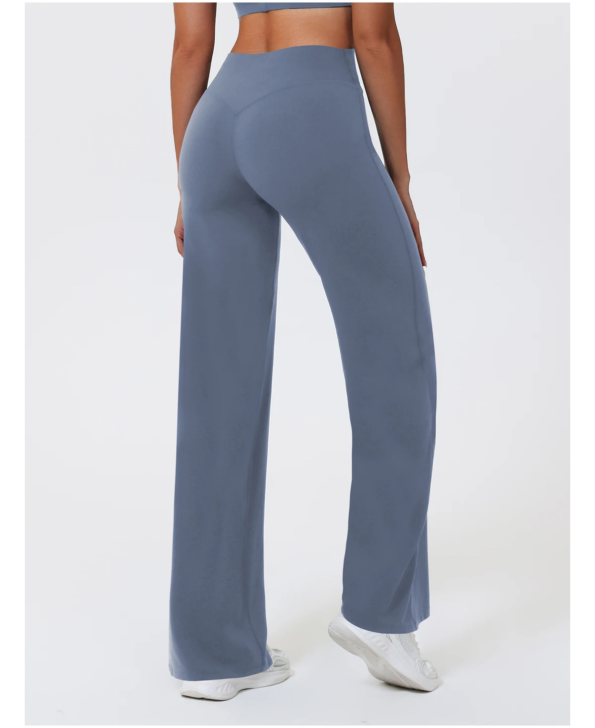 Hearuisavy Damen-Sporthose mit geradem Bein, Fitnessstudio-Bekleidung, nacktes Gefühl, Kompression, weites Bein, Yoga-Leggings, Pilates, Fitness-Strumpfhose – Detail 17
