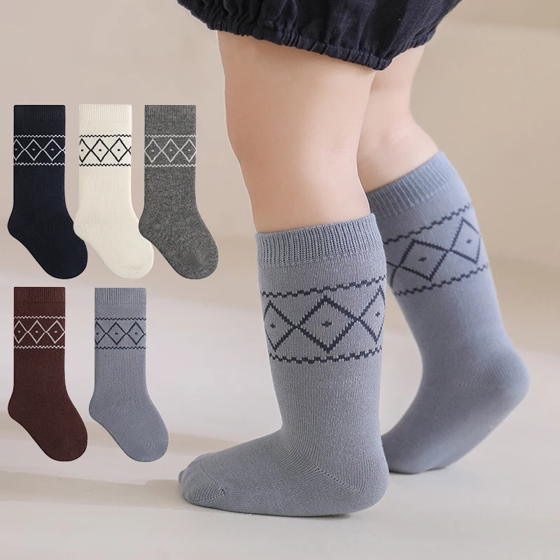 

Fashion Children Socks For Girls Boys Knee High Sock Cotton Soft Autumn Winter Infant Baby Stocking Kids 1-7Years