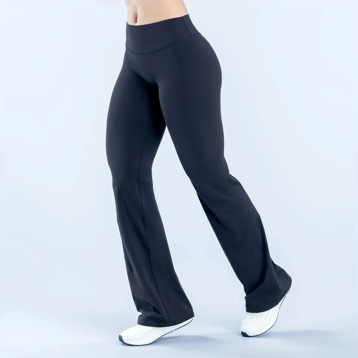 High Waist Flares Wide Leg Yoga Pants Double Sided Flocking Running Dance Sports Casual Bell Bottoms Butt Lifting Cross Border