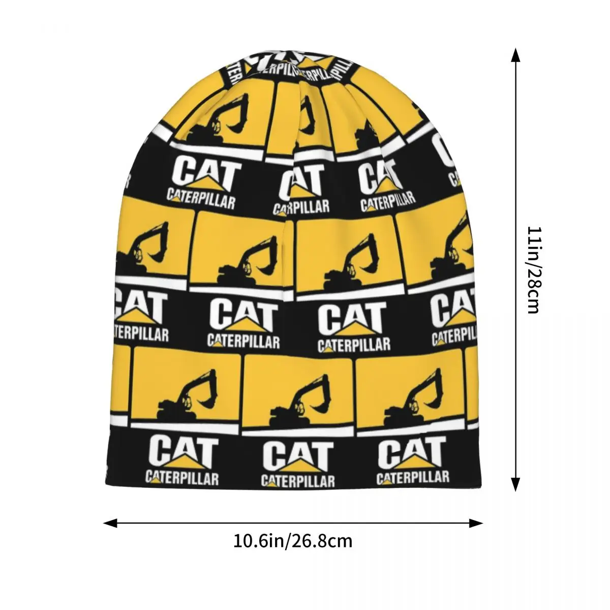 Cat-caterpillar Logo Warm Knitted Cap Hip Hop Bonnet Hat Autumn Winter Outdoor Beanies Hats for Unisex Adult