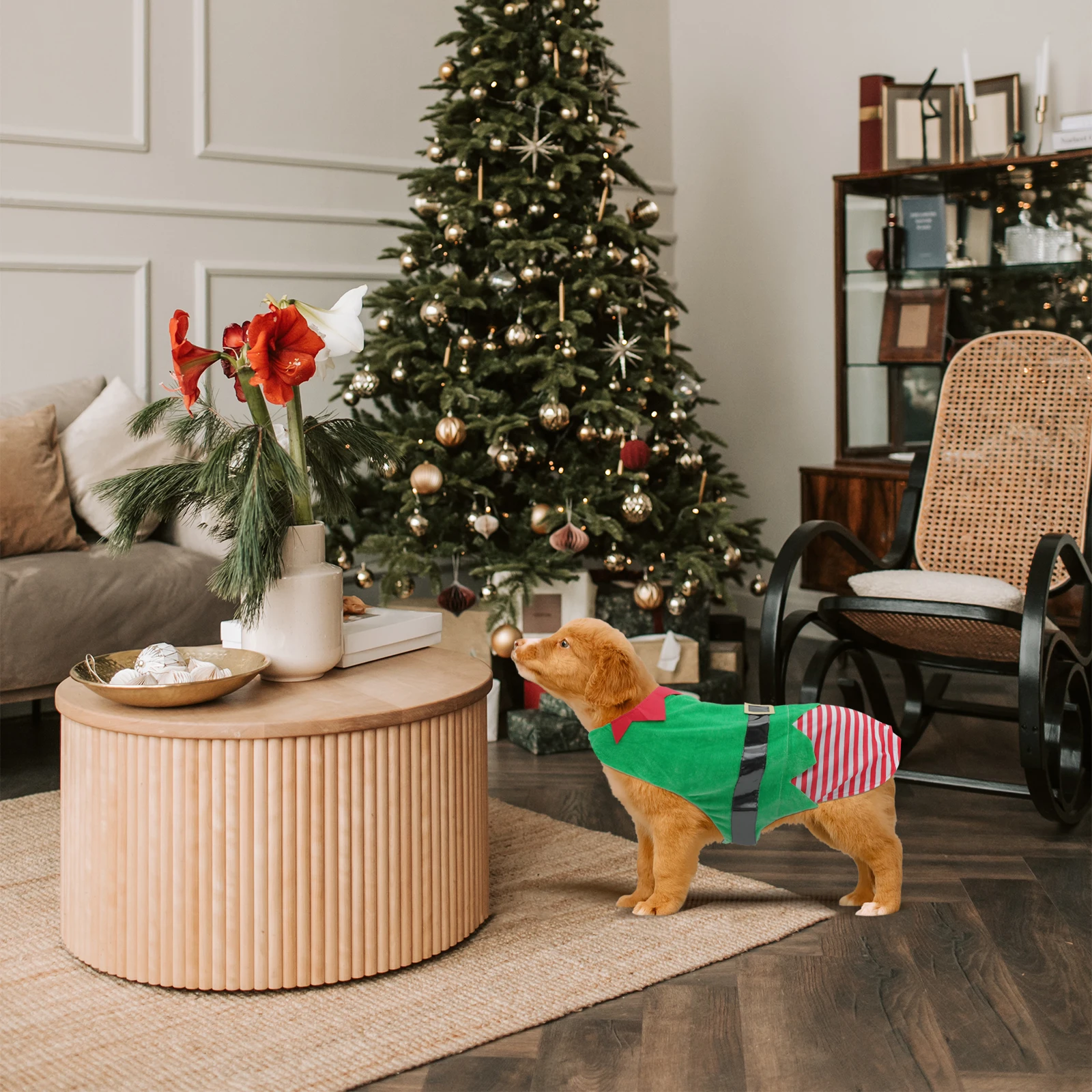 

Pet Clothing Dog Transforming Costume Christmas Clothes Lovely Dress Outfit Velvet Child