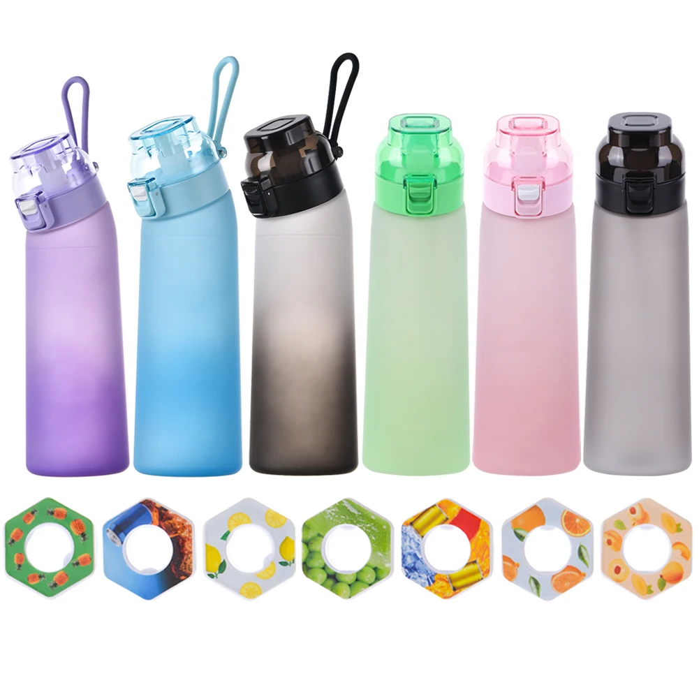 

650ML Fragrant Water Bottle Leak-Proof with 7 Flavor Pods Fragrance Smelling Water Bottle Portable for Outdoor Sports