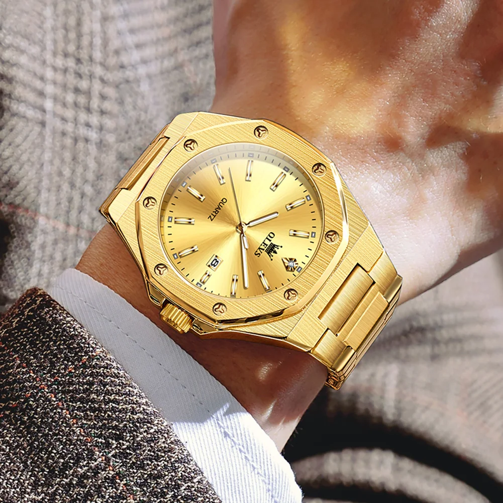 OLEVS 3613 Original Top Brand Luxury Quartz Watch for Men Stainless Steel Waterproof Men's Watch Business Classic Wristwatch image 5