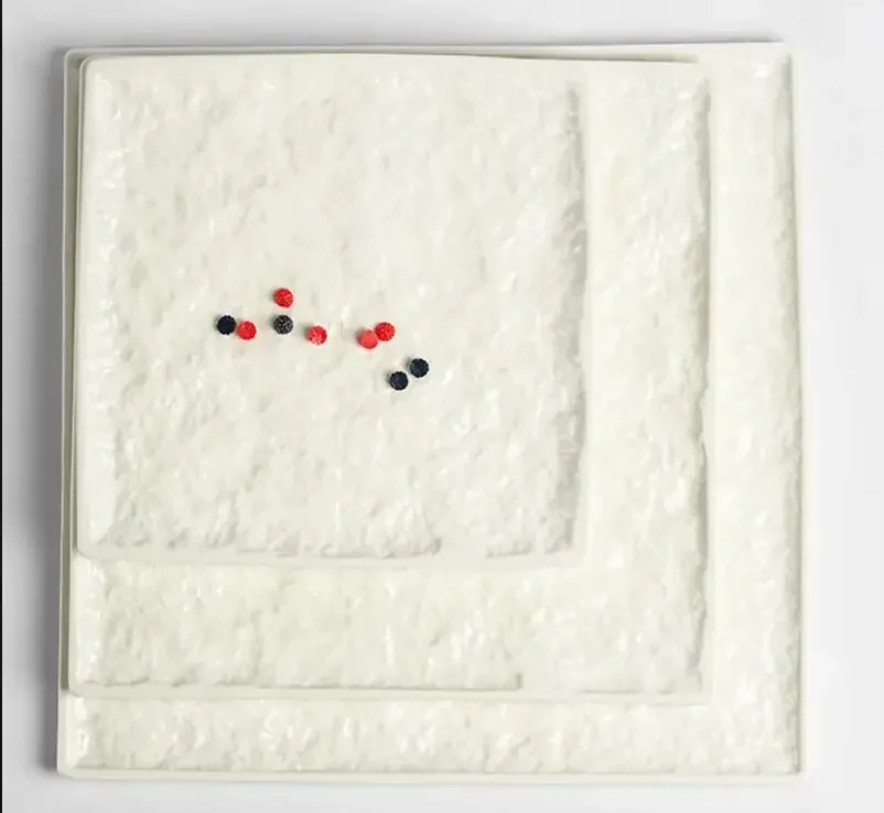 

Квадратная плоская тарелка с каменным узором, стейк, ресторан, десертный торт, скандинавская домашняя кухня, белая керамическая посуда