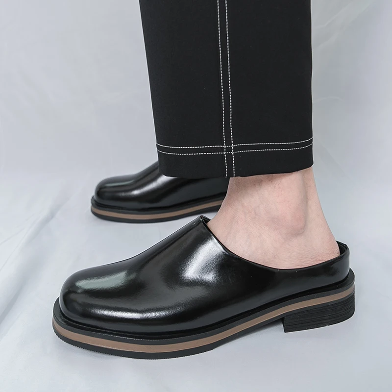Summer Men Half Slippers All-match Male Driving Shoes Male Slip-on Casual Mules Shoes Fashion Moccasins Breathable Penny Loafers