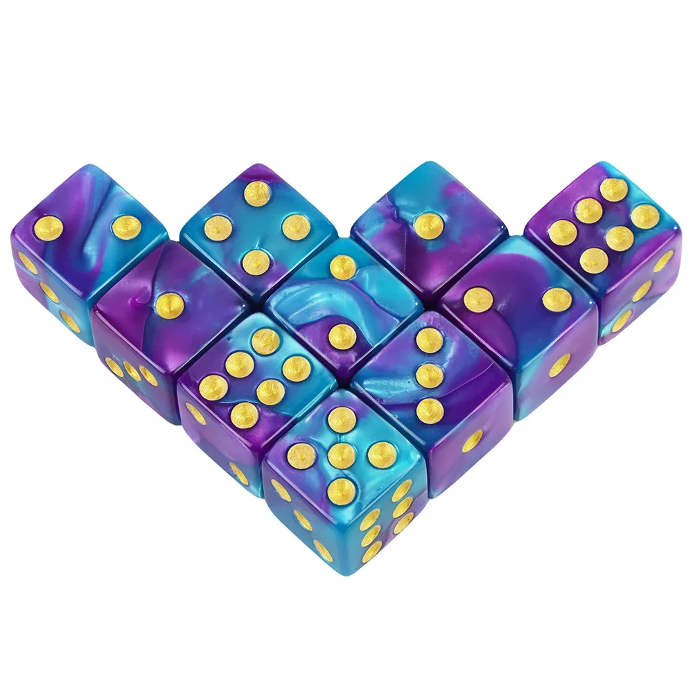 Mini D6 Dice 12mm Double Color 6-sided Square Corner with Standard Dots Dice for Club Party DIY Board Game Supplies