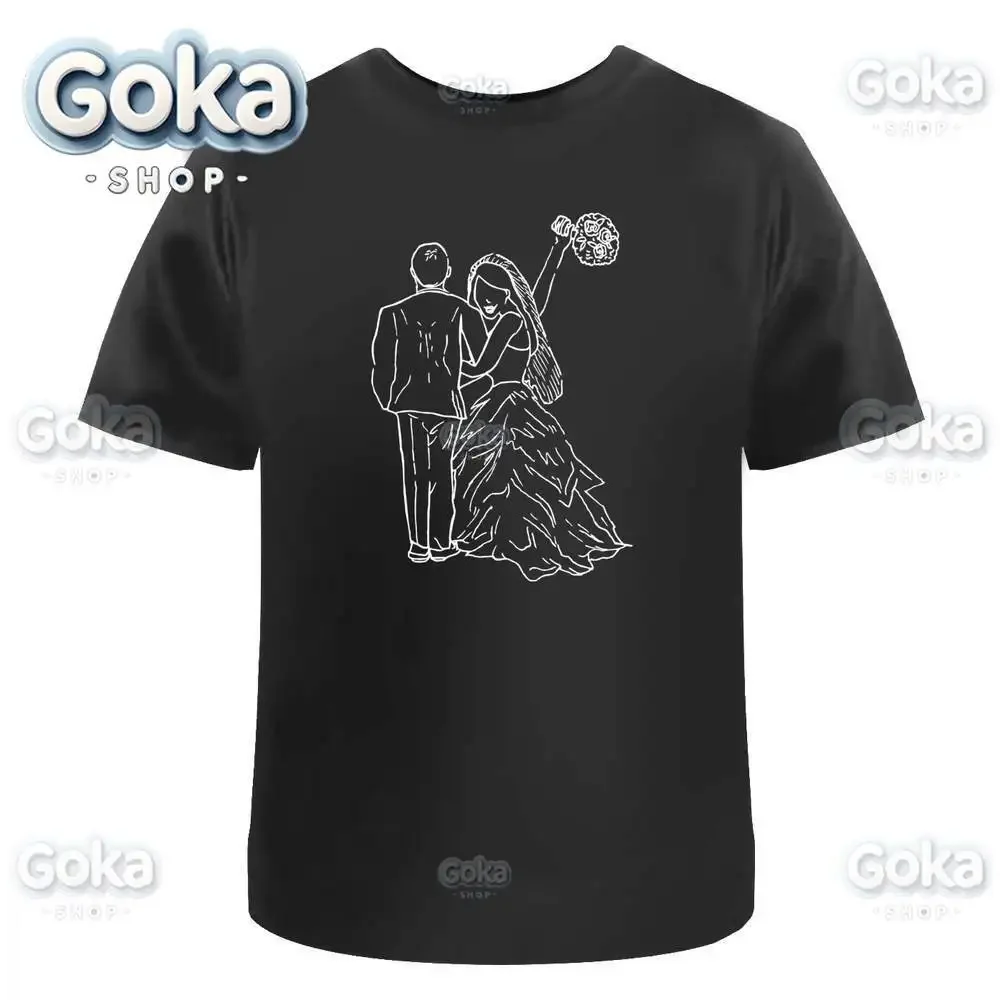 Wedding Couple Graphic T Shirts Mens Clothing New in Tops & Tees Cotton Women Printed T-shirt Y2K Clothes Cute Funny Tshirt