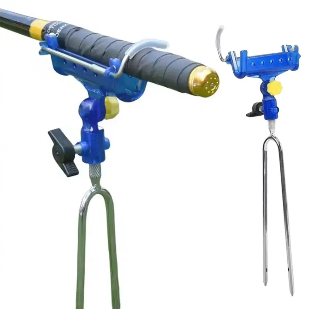 

1pc Fishing Rod Ground Insertion Bracket With Rod Drop Unlock Rod Rod Rack Lock Lift Adjustable 360° Available And V8O2