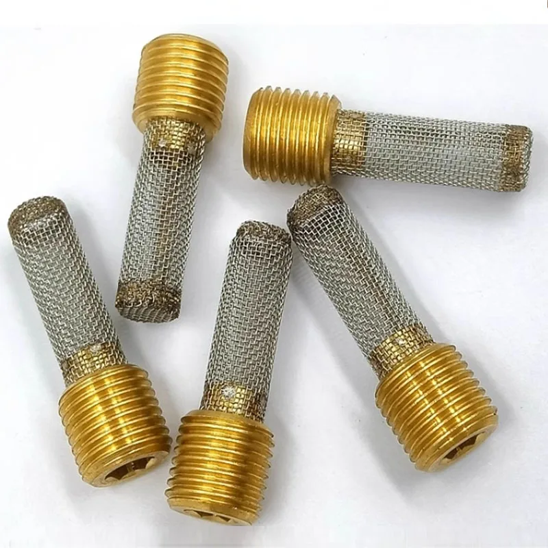Filtro silenziatore di scarico a testa piatta con filettatura G in ottone Dispositivo di silenziamento cartuccia filtro antirumore filtro di impurità per la rimozione della riduzione del rumore