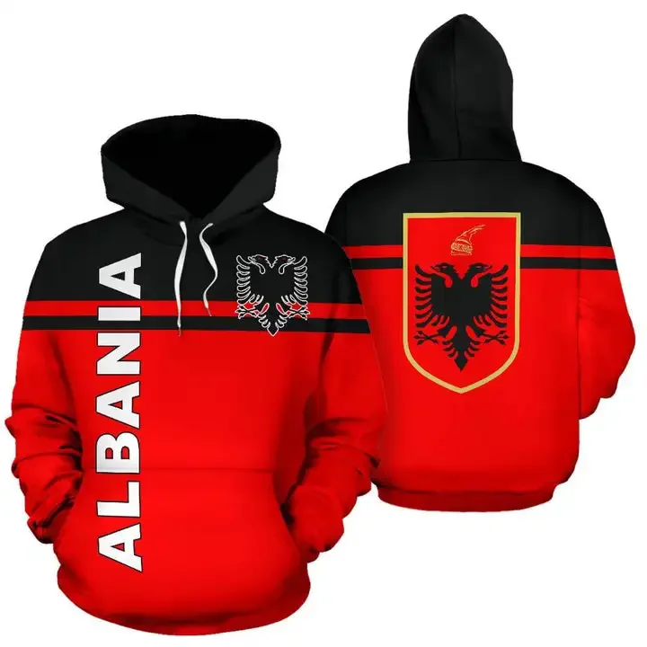 Men's Hoodie Women's Sweatshirt Funny Albanian Flag - Albanian Casual Sweatshirt Printed Casual Hoodie Striped Dress