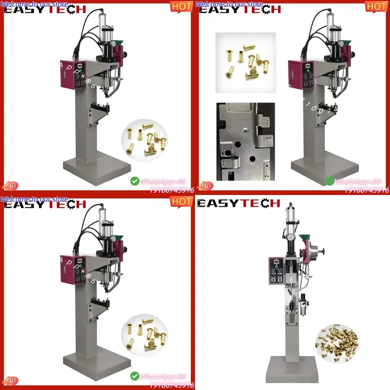 CE Certificate Aluminium Container Making Grommet Snap Button Attaching Curtain Punching Double Head Eyelet Machine
