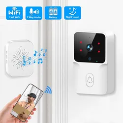 WiFi Video Doorbell Wireless HD Door Bell Camera Home Intercom System Phone Door Viewer Night Vision Security Doorbell Camera