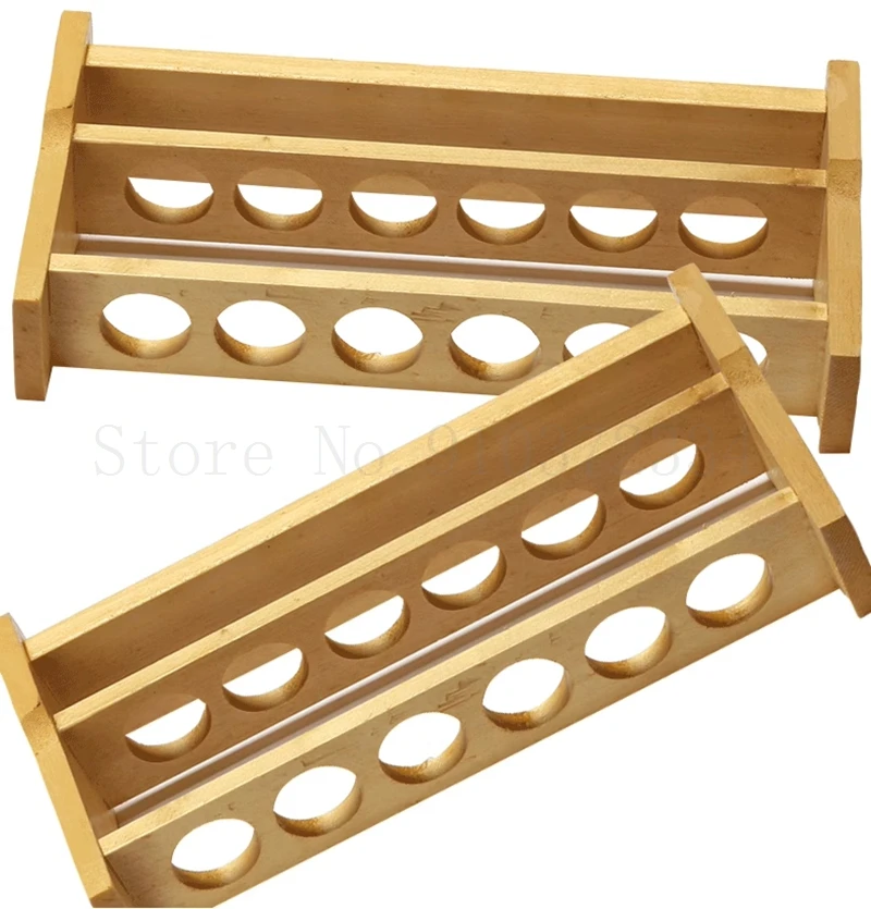 Lab 6 and 12 Holes Wooden Test Tube Rack Colorimetric Test tube Stand