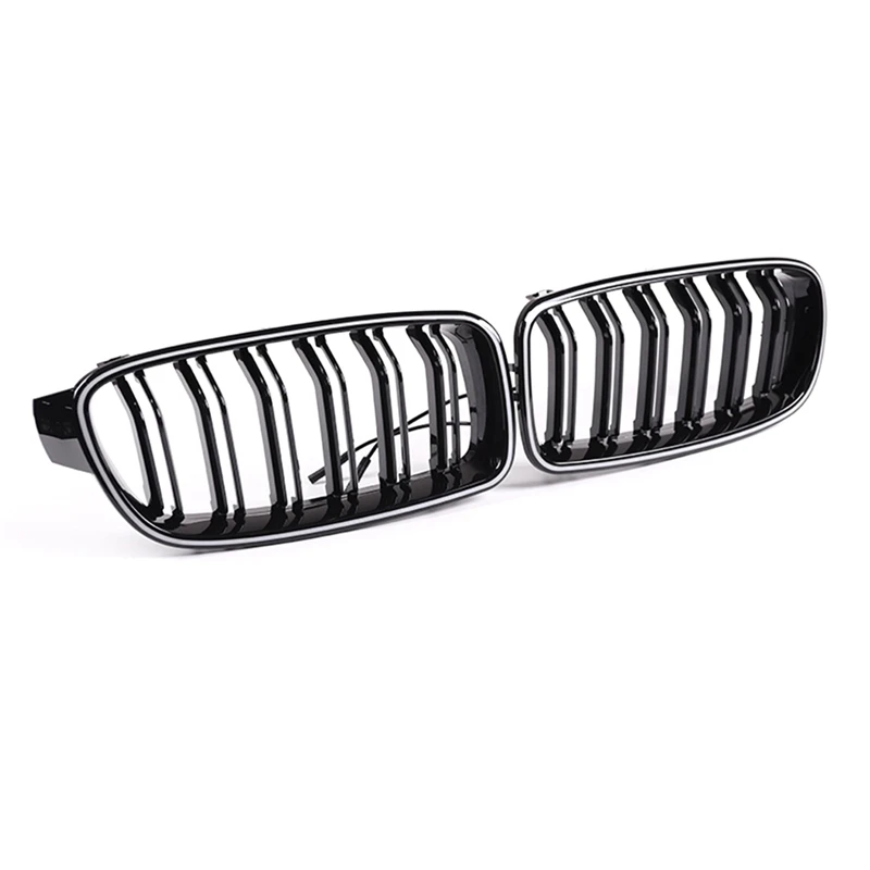 AU05 -Front Bumper Grills Racing Grills For BMW 5 Series F10 F11 F18 Modified 5 Series Double Bar LED Illuminated Grille