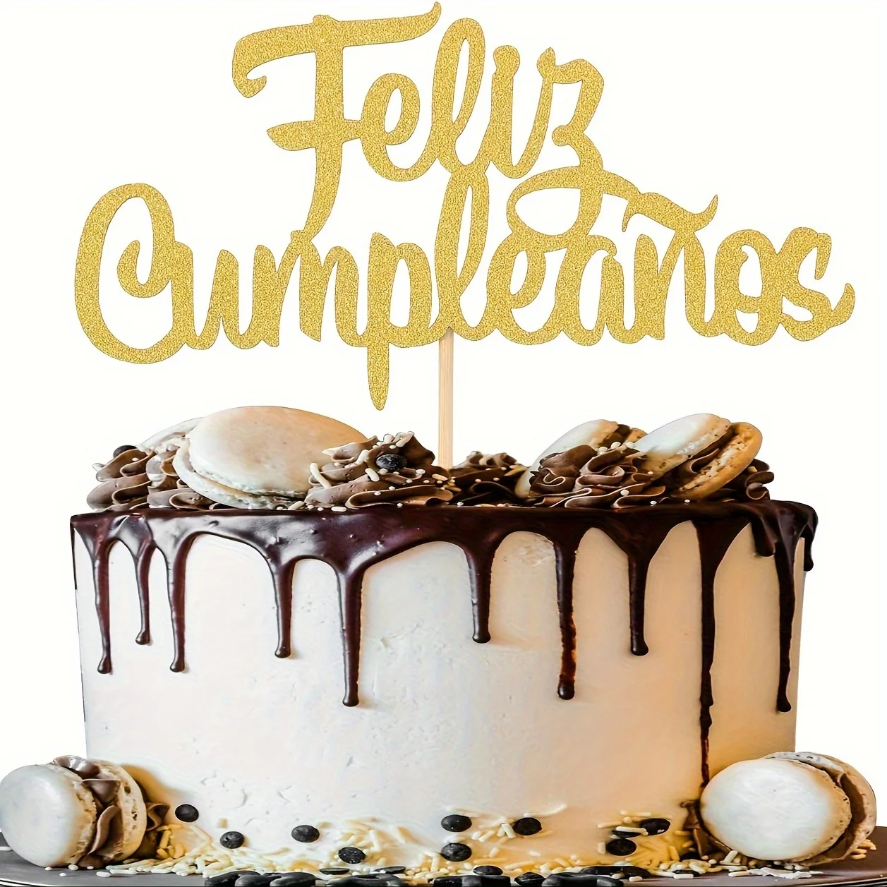 1 Шт. Сверкающий Золотой Блестящий Топпер Для Торта Для Дня Рождения