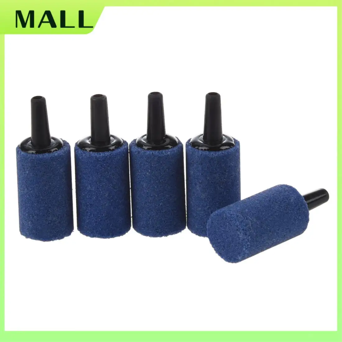 MALL SODIAL(R) 5 قطع من أحجار الهواء ذات الفقاعات الأسطوانية باللون الأزرق لخزان حوض السمك