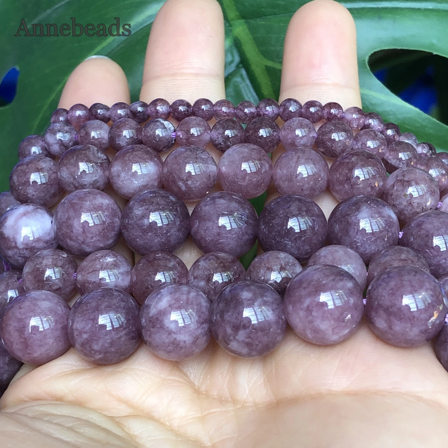 Natural Stone Purple Lepidolite Beads 4/6/8/10/12mm Round Loose Spacer Beads For Jewelry Making DIY Handmade Bracelet