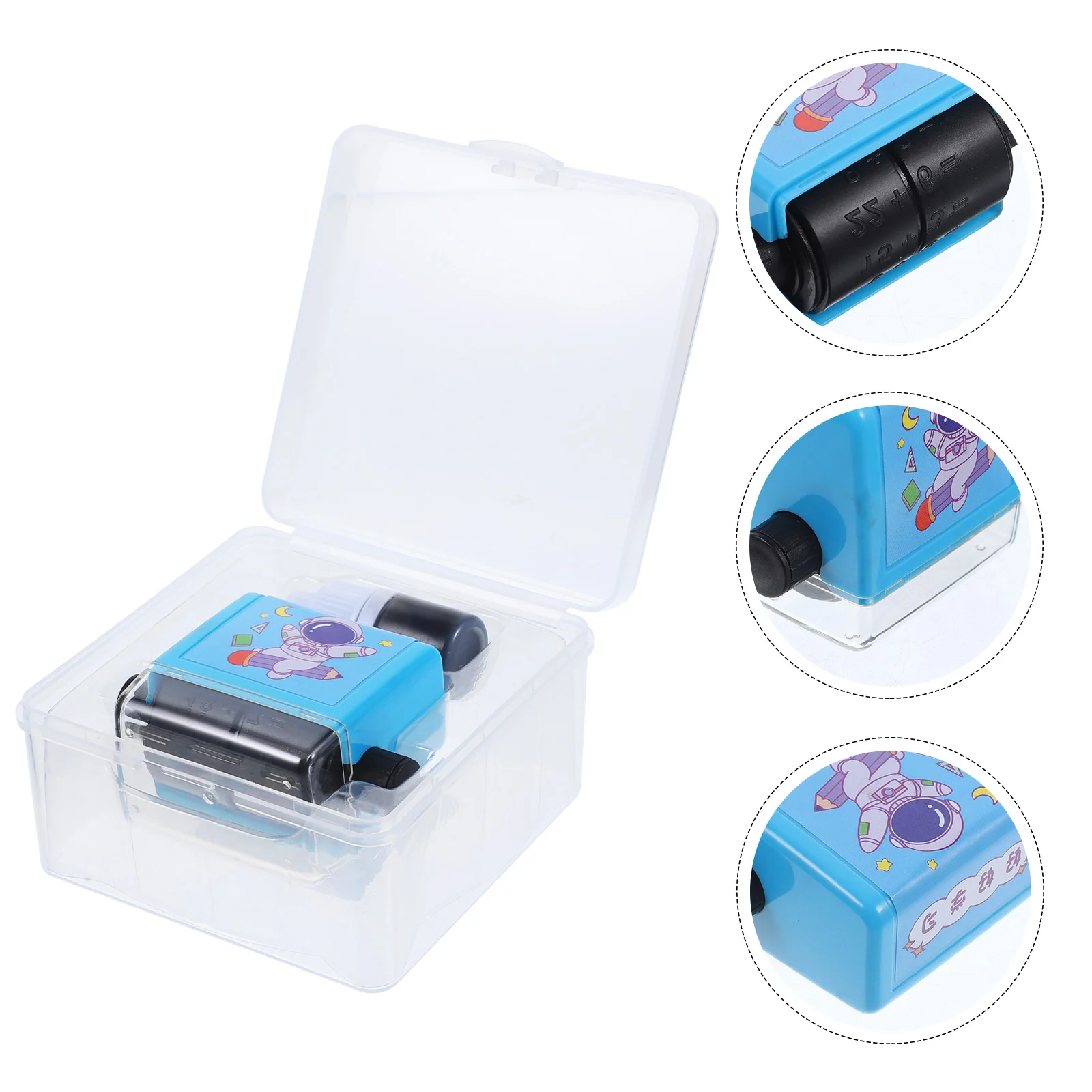 Teaching Roller Stamp Exercise Postage Stamps Math Problem Learning Stamper Blue Child
