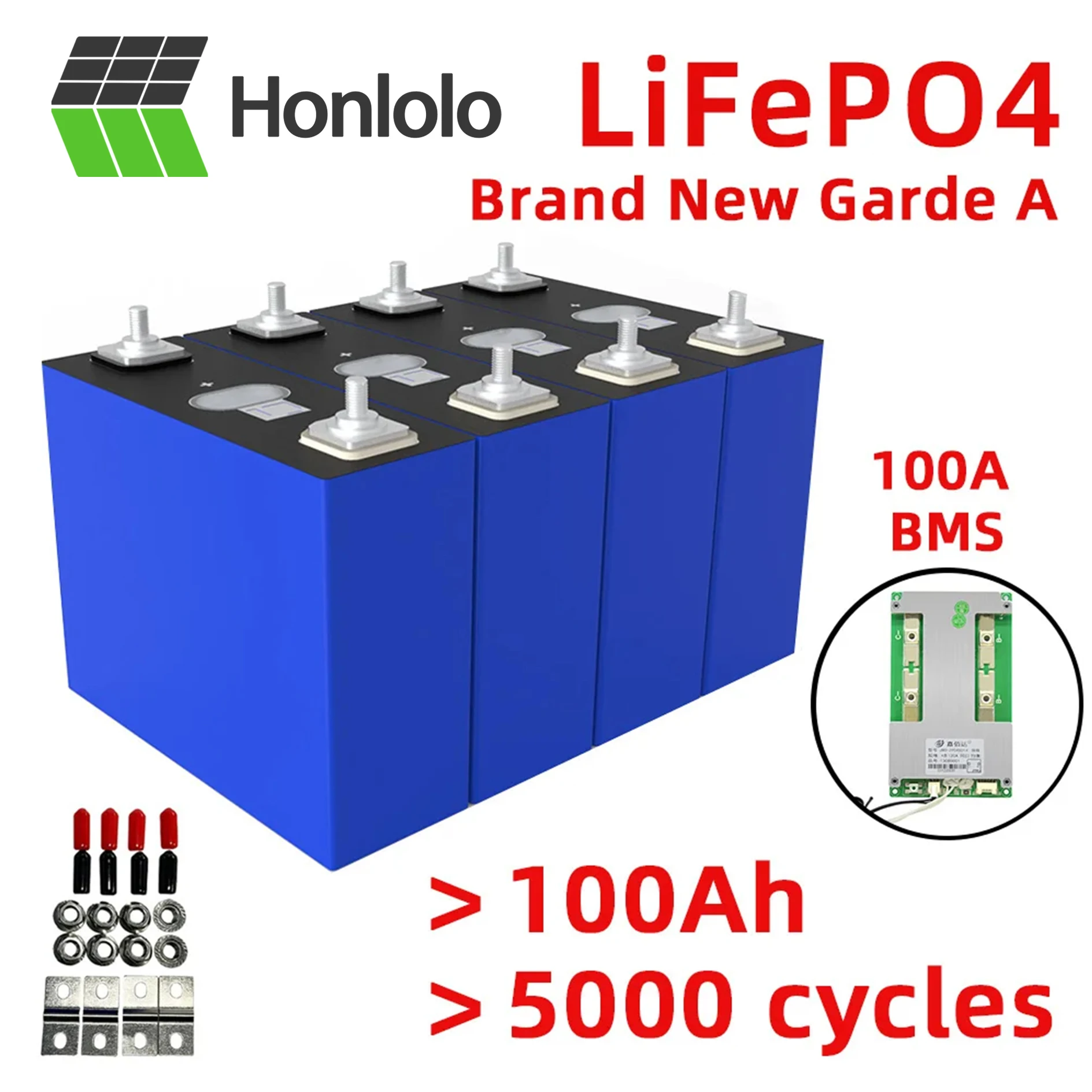 

Brand New 3.2V LifePO4 Battery 280Ah 105Ah 100Ah Rechargeable Prismatic Cells 100% Full Capacity for Van RV Outdoor Solar System