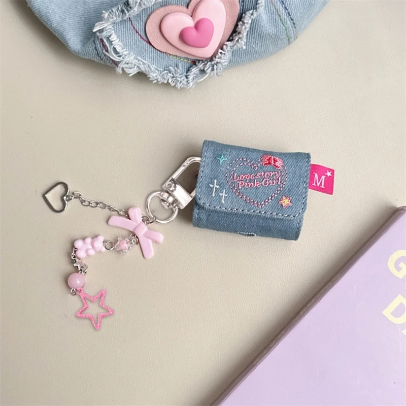 Fashionable Bear Keychain Handmade Butterfly Knot Keyring Heart Bowknot Keyring Pendant Versatile Star Phone Accessory