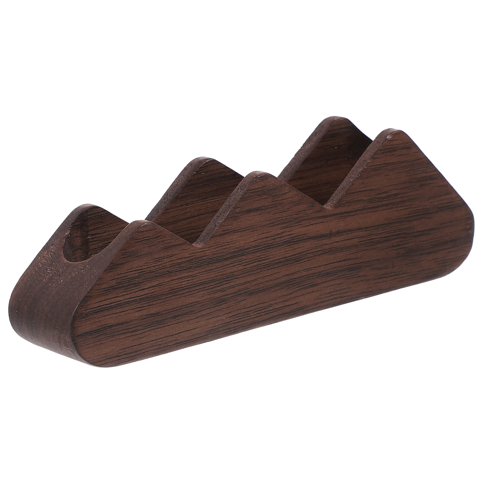 Tarjetero de madera para tarjetas de visita, caja de almacenamiento para tarjetas de escritorio, exhibición de nogal, organización de suministros de oficina, compacto y ordenado, durabilidad