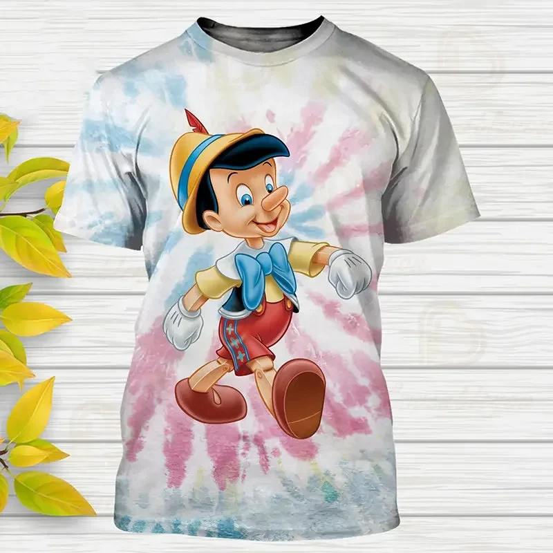 2024 New Cartoon T-Shirts Pinocchio Anime 3D Print Men Women Fashion T Shirt Boy Girl Tees Tops Clothing ﻿