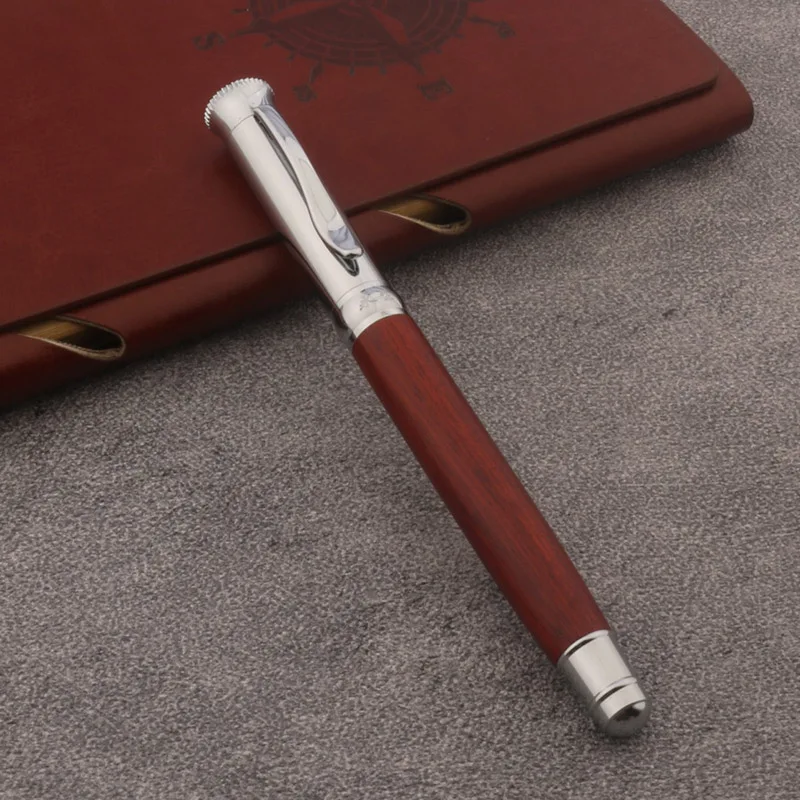 High Quality Brand red wooden Fountain Pen Calligraphy Stationery Office School Supplies Writing Gift Ink Pens