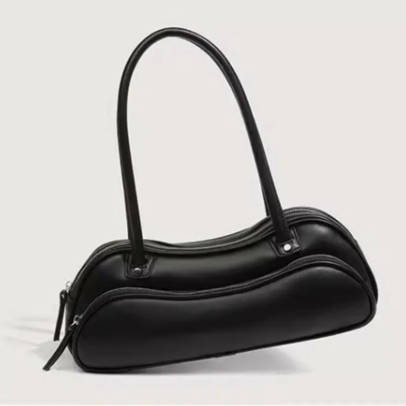 JIAERDI-Bolsos de hombro negros Vintage para mujer, bolso de cuero para niñas, elegante, método de rana, Baguette Vintage, Y2k