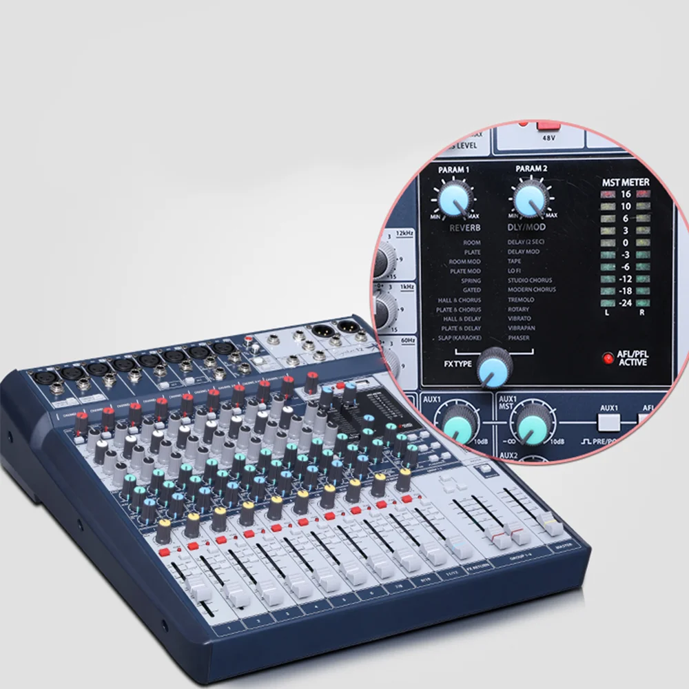 Professional Signature 12 Channel Audio Mixer sound console Mixing interface for Stage Singing Performance