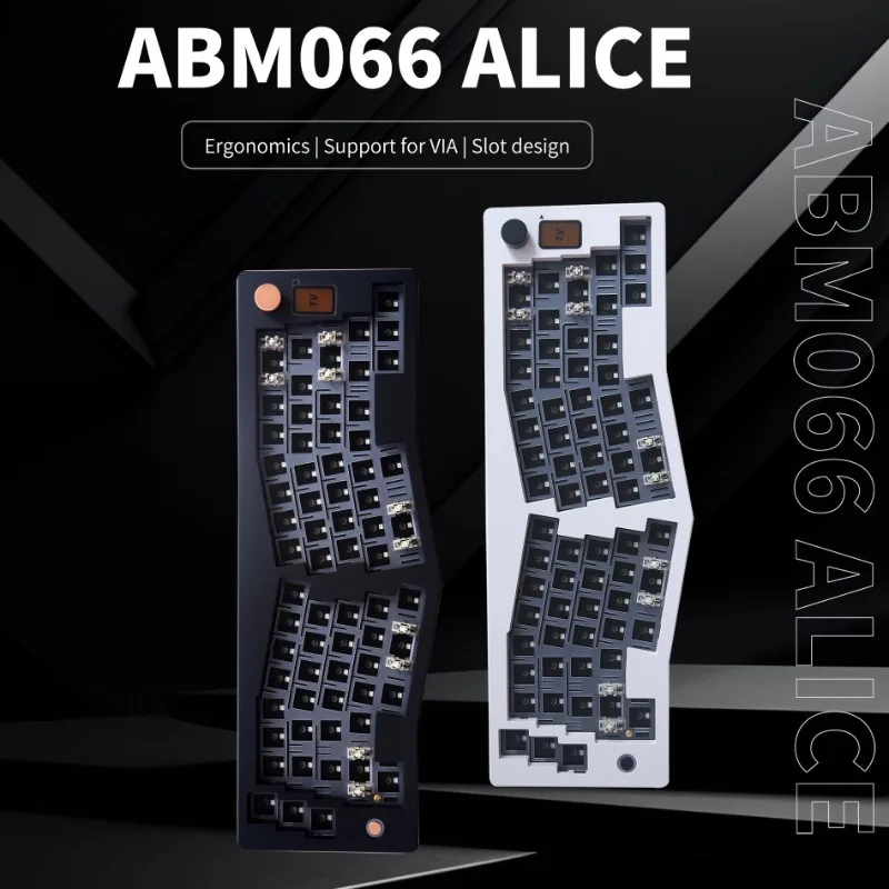 

EOENKK ABM066 Three-mode Alice Mechanical Keyboard Ergonomics Gasket Bluetooth VIA Customised kit for office games